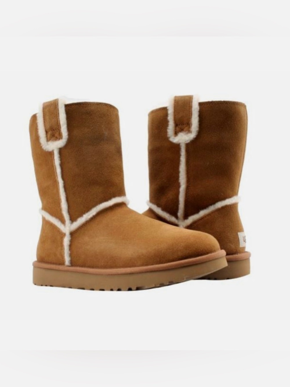 GUC UGG Chestnut Suede Mid-Calf Shearling Boots Size 11